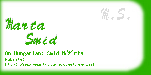 marta smid business card